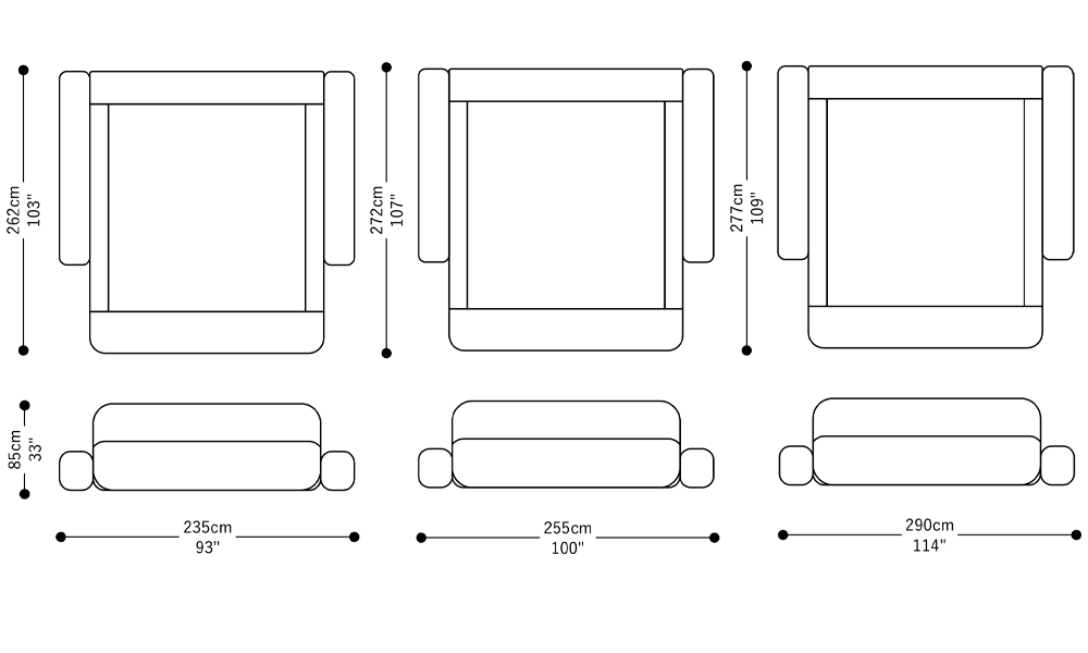Image of the main dimensions of the product
